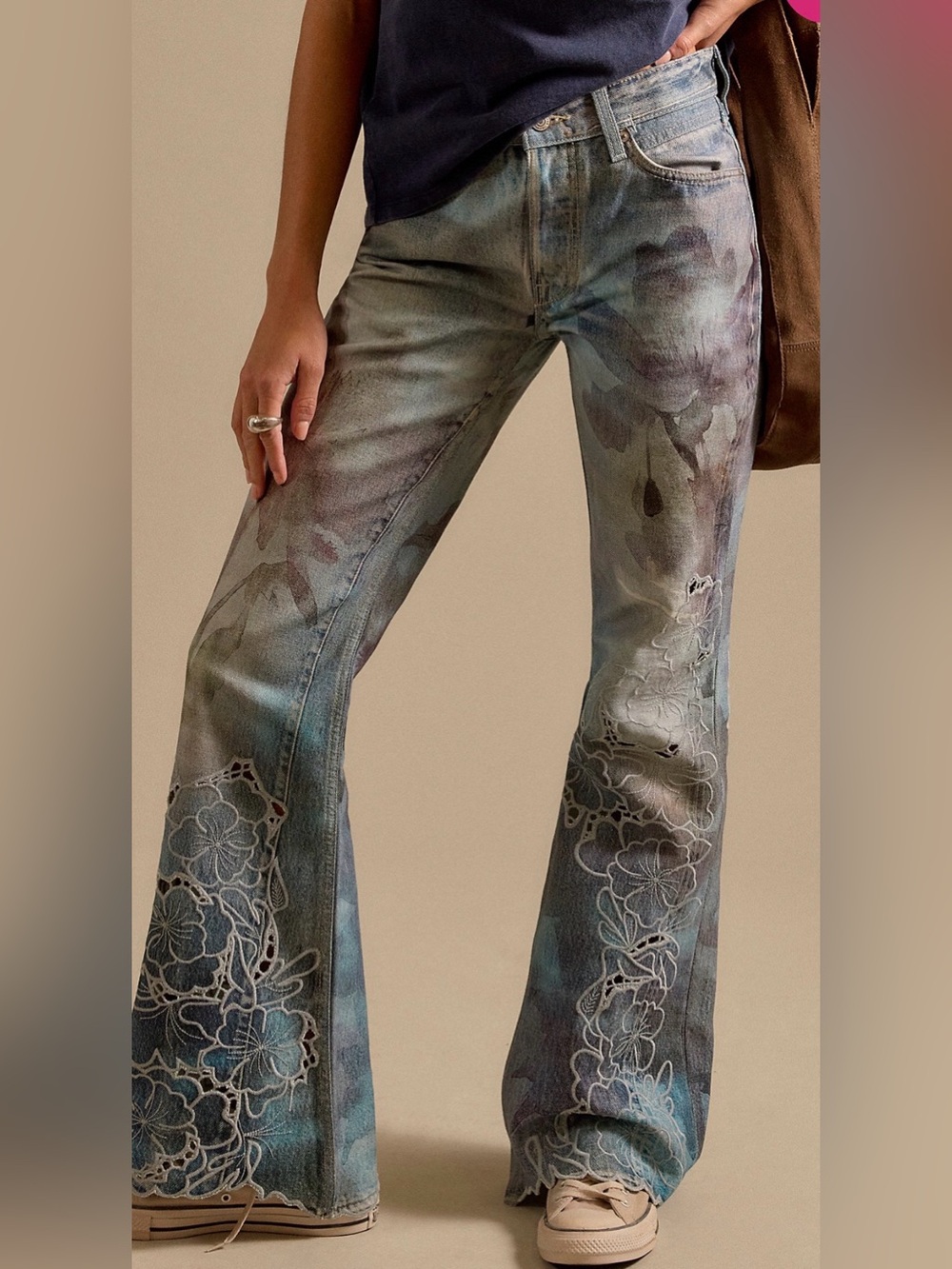 $298 We The Free West Coast Illusions & Cutwork Jeans